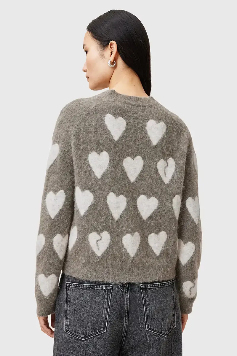 cardigan con lana AMORA colore verde W042KC miniatura 4