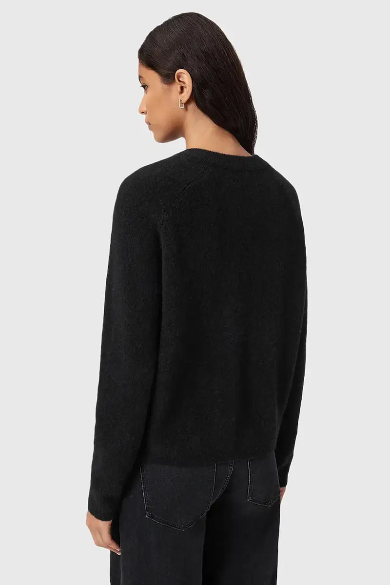 cardigan con lana JAQUELINE colore nero W042KD miniatura 4