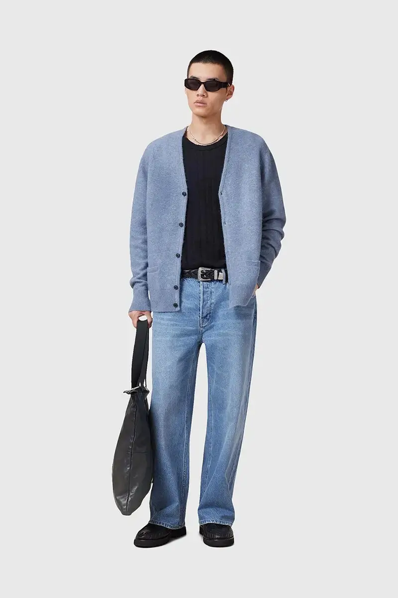 AllSaints Cardigan Uomo Blu 3580419 miniatura 5