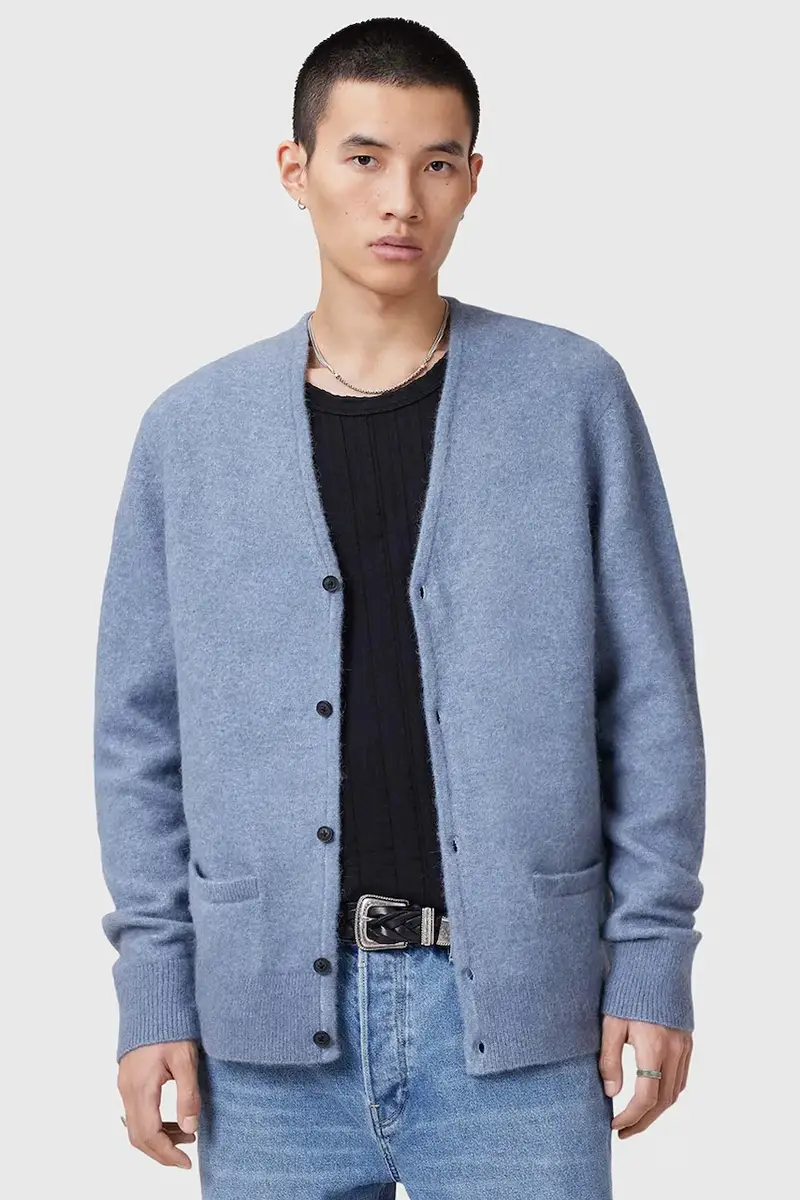 AllSaints Cardigan Uomo Blu 3580419