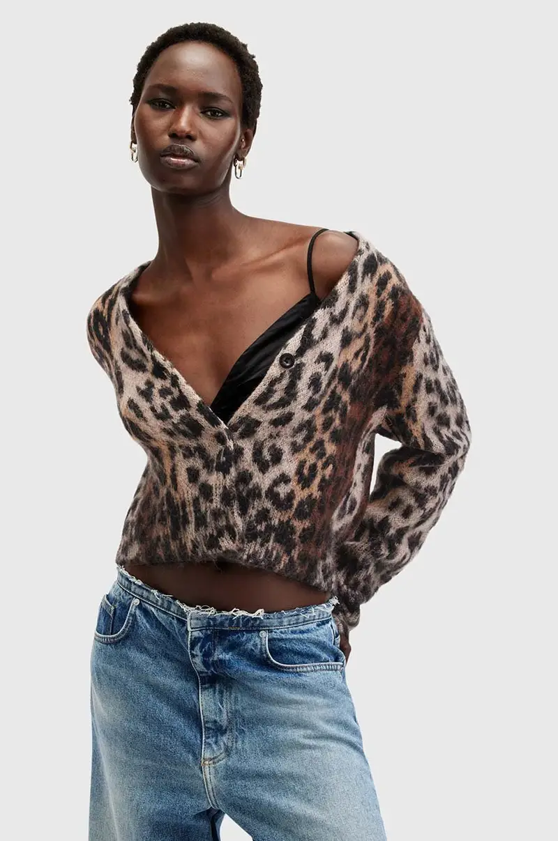 cardigan in lana WICK colore nero W024KB