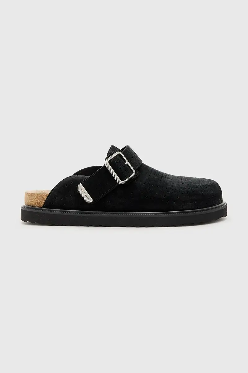 ciabatte slide in camoscio Randal Mule uomo colore nero M003FC