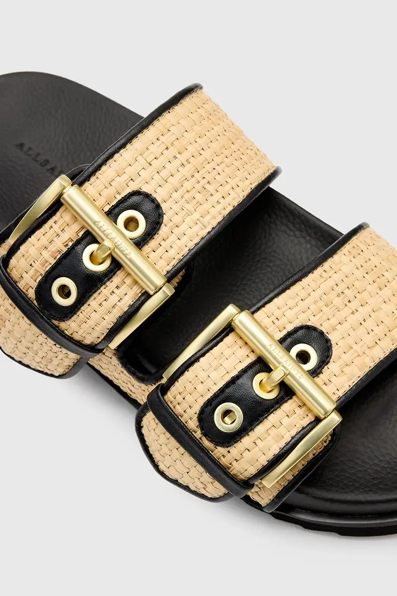 ciabatte slide Sian Raffia Sandal donna colore beige W091FC miniatura 4