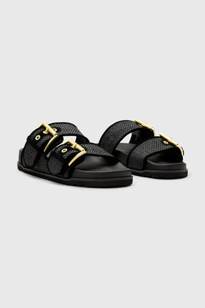 ciabatte slide Sian Raffia Sandal donna colore nero W090FC miniatura 2