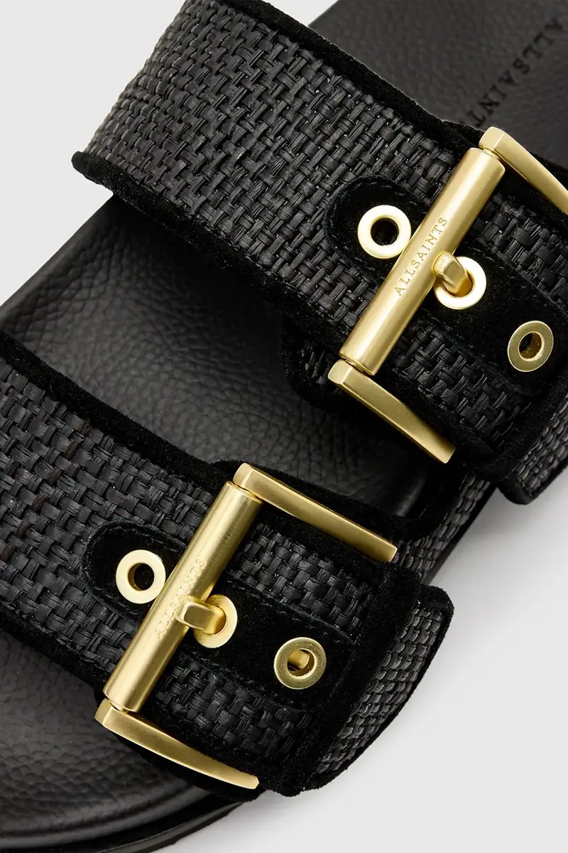 ciabatte slide Sian Raffia Sandal donna colore nero W090FC miniatura 4