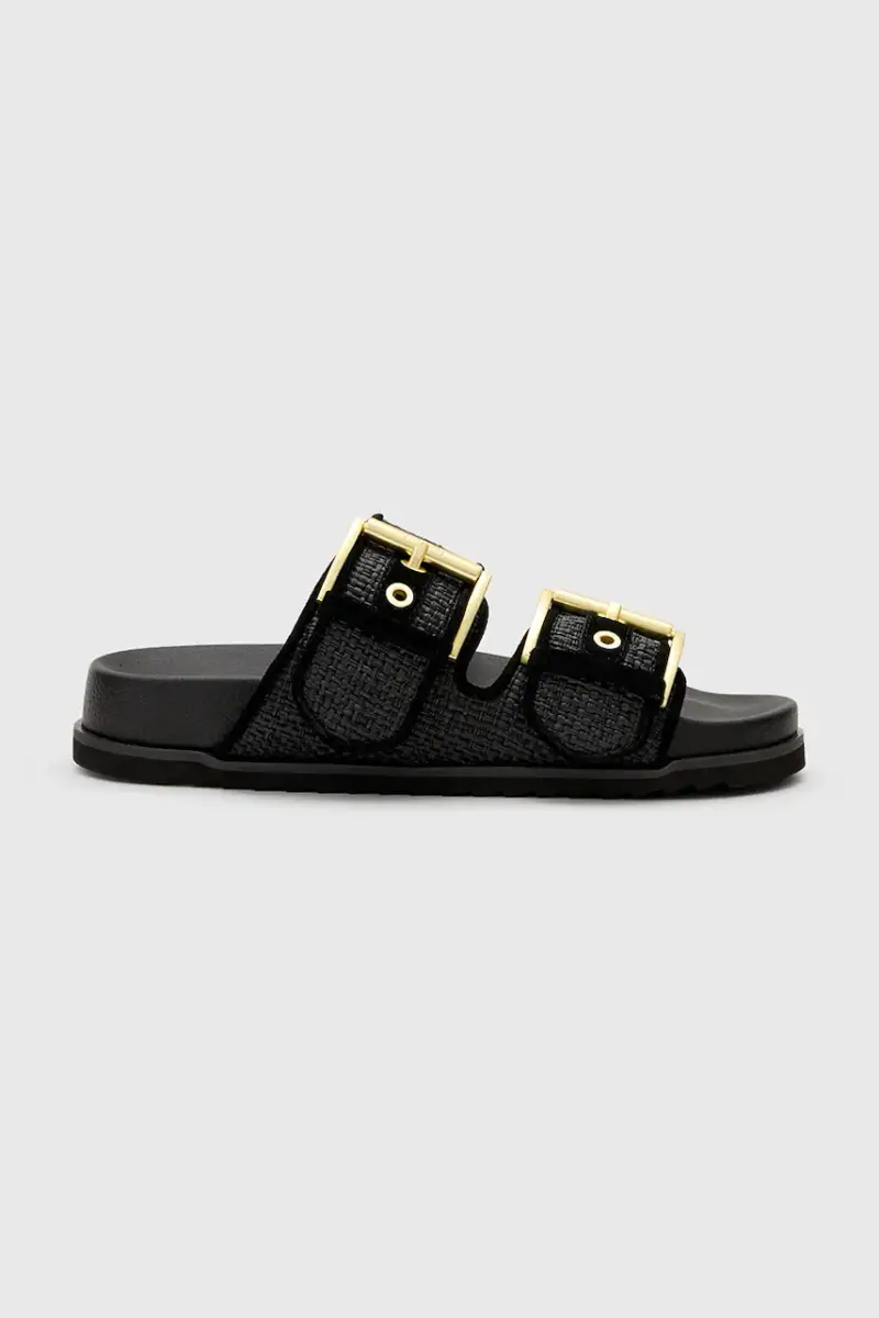 ciabatte slide Sian Raffia Sandal donna colore nero W090FC