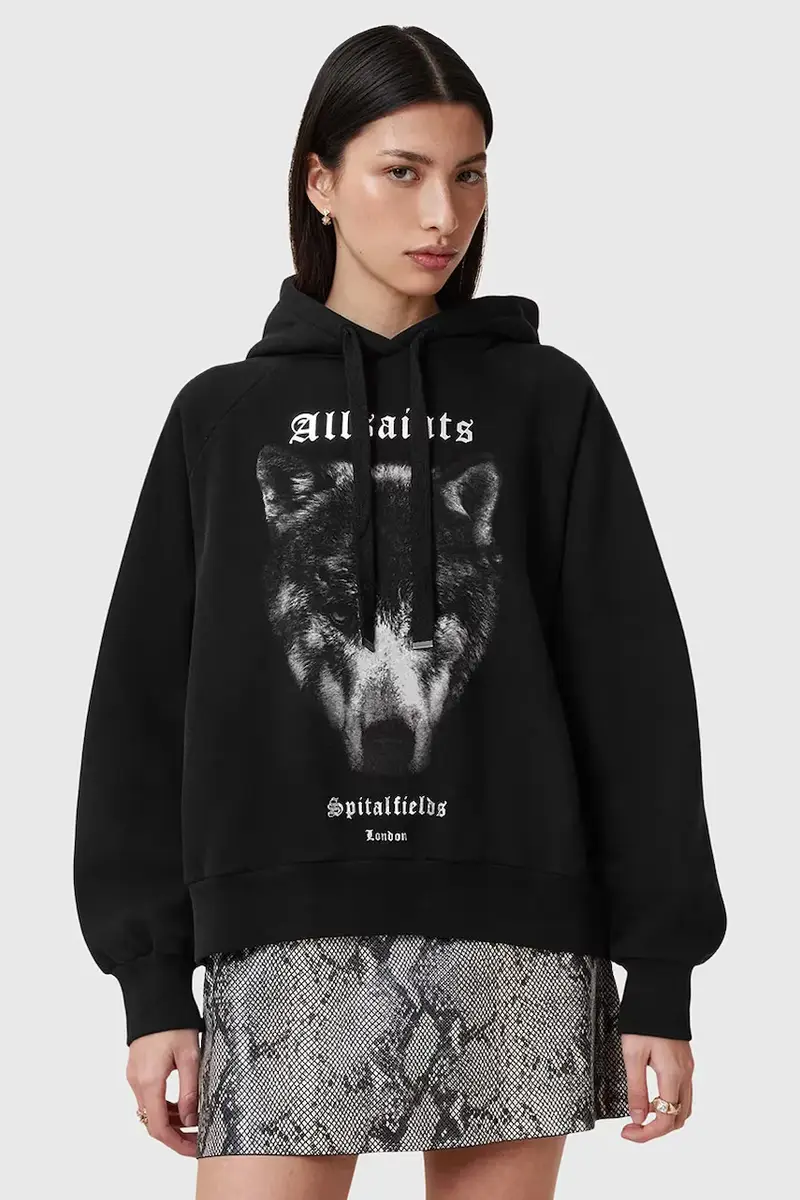 felpa DAWN TALON donna colore nero con cappuccio W017JC