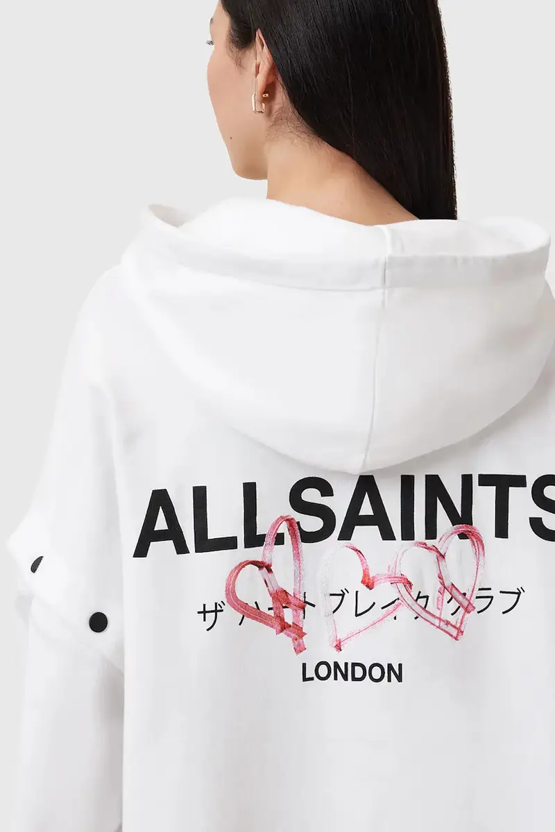 felpa in cotone AMORE AMPHIE donna colore bianco con cappuccio W057JC miniatura 3