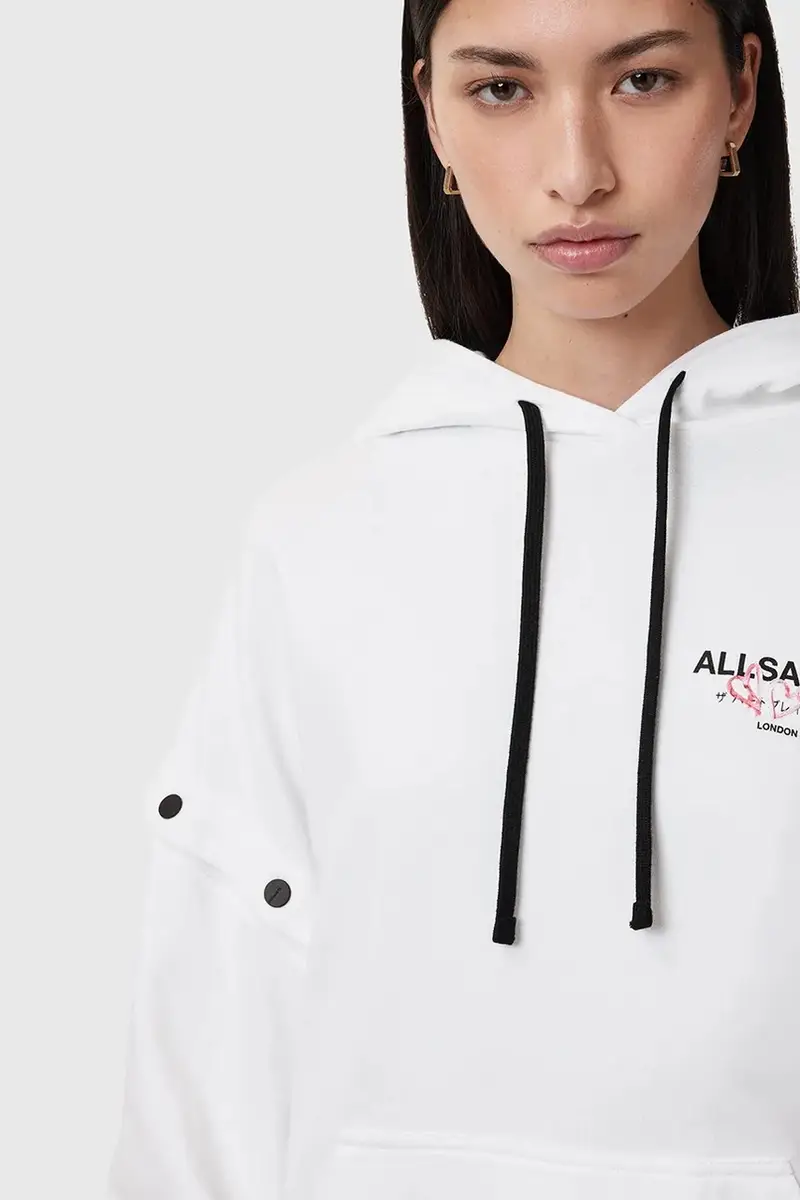 felpa in cotone AMORE AMPHIE donna colore bianco con cappuccio W057JC miniatura 4