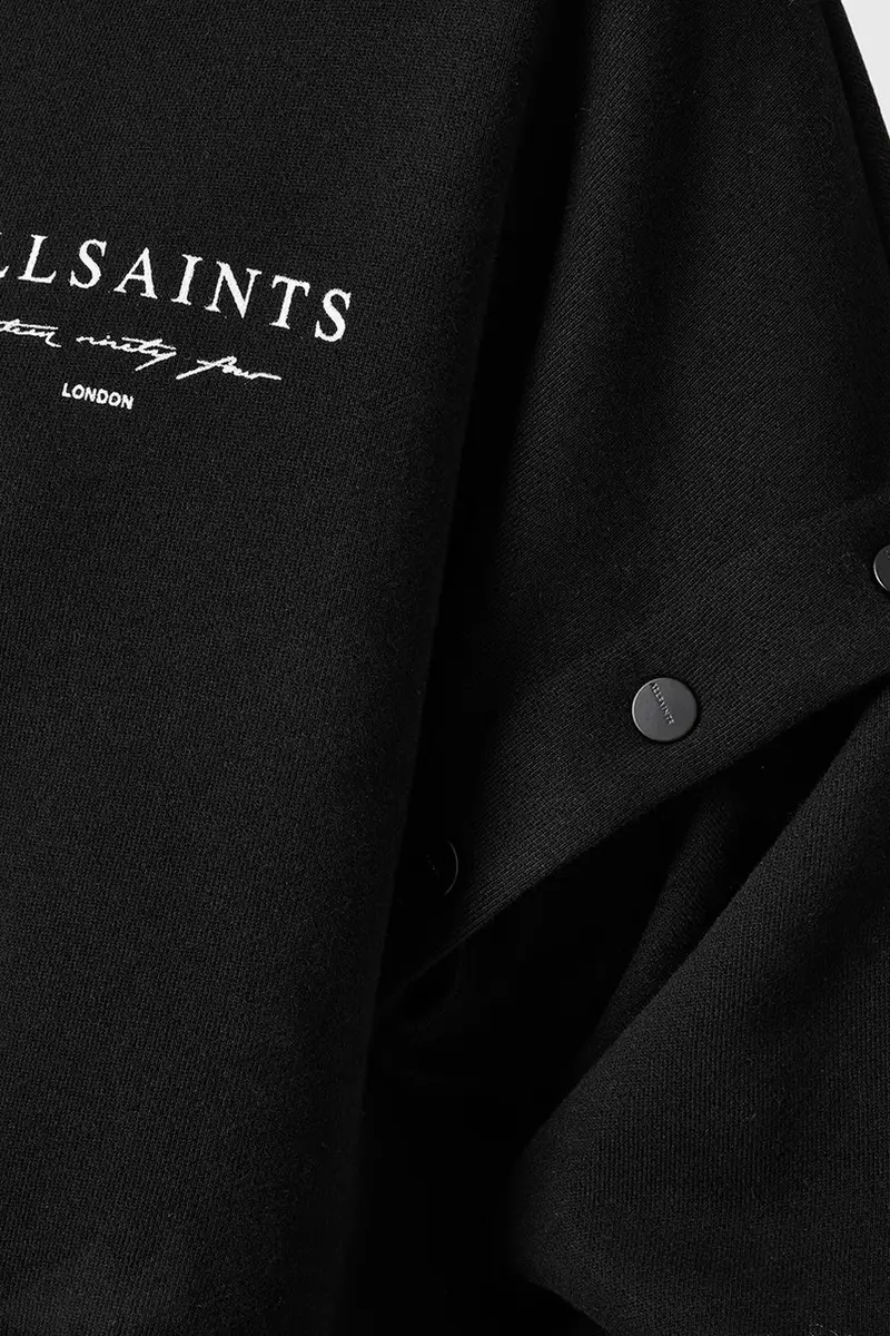 felpa in cotone AROMA donna colore nero con cappuccio W134JC miniatura 2