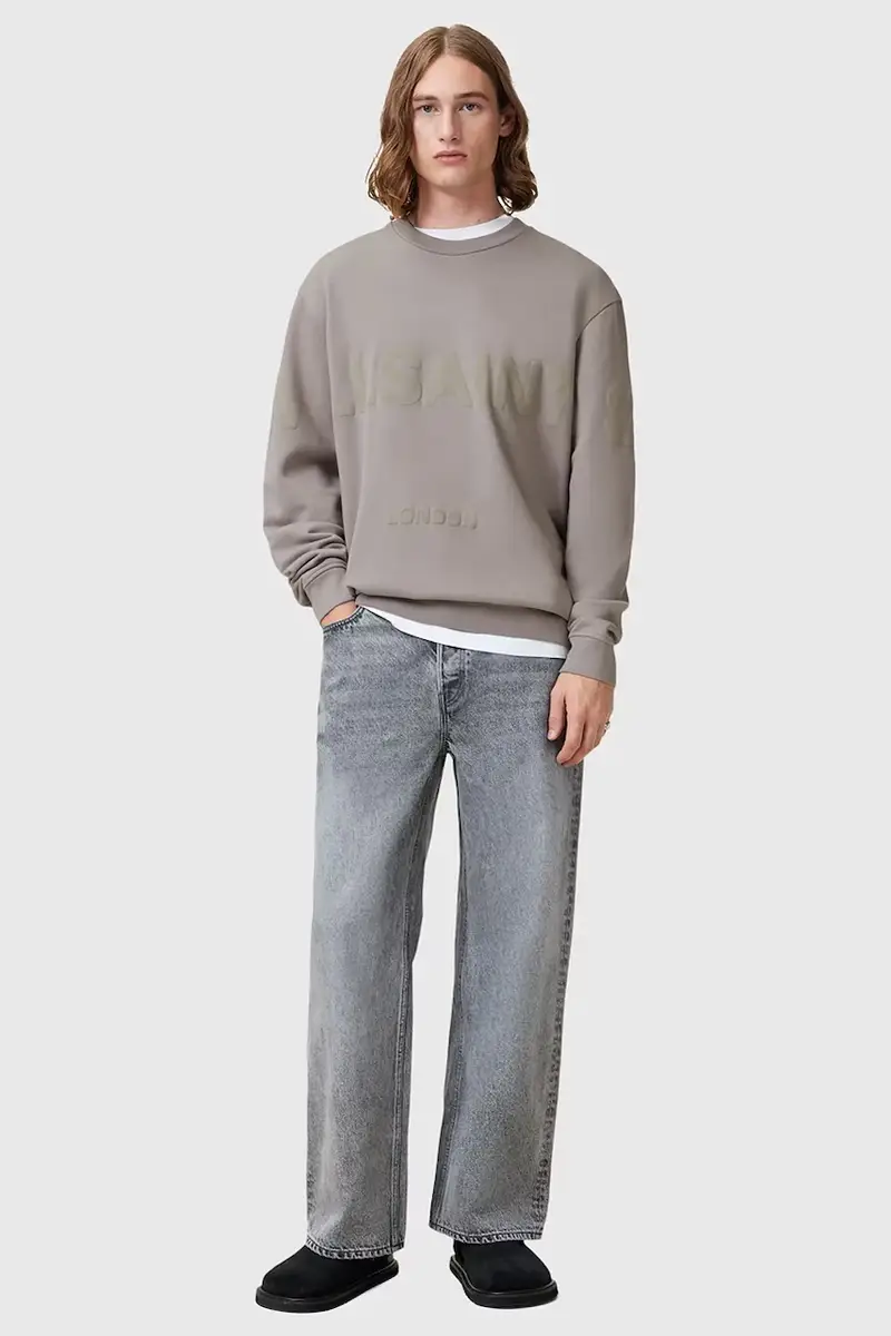 felpa in cotone BIGGY uomo colore beige M029NA miniatura 4