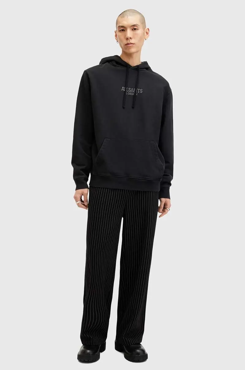 felpa in cotone BONES OTH HOODY uomo colore nero con cappuccio M005NB miniatura 5