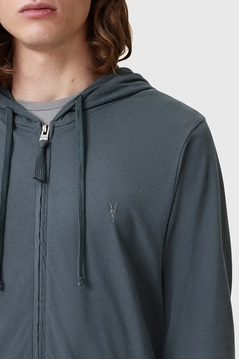 felpa in cotone BRACE uomo colore blu con cappuccio M032JB miniatura 2