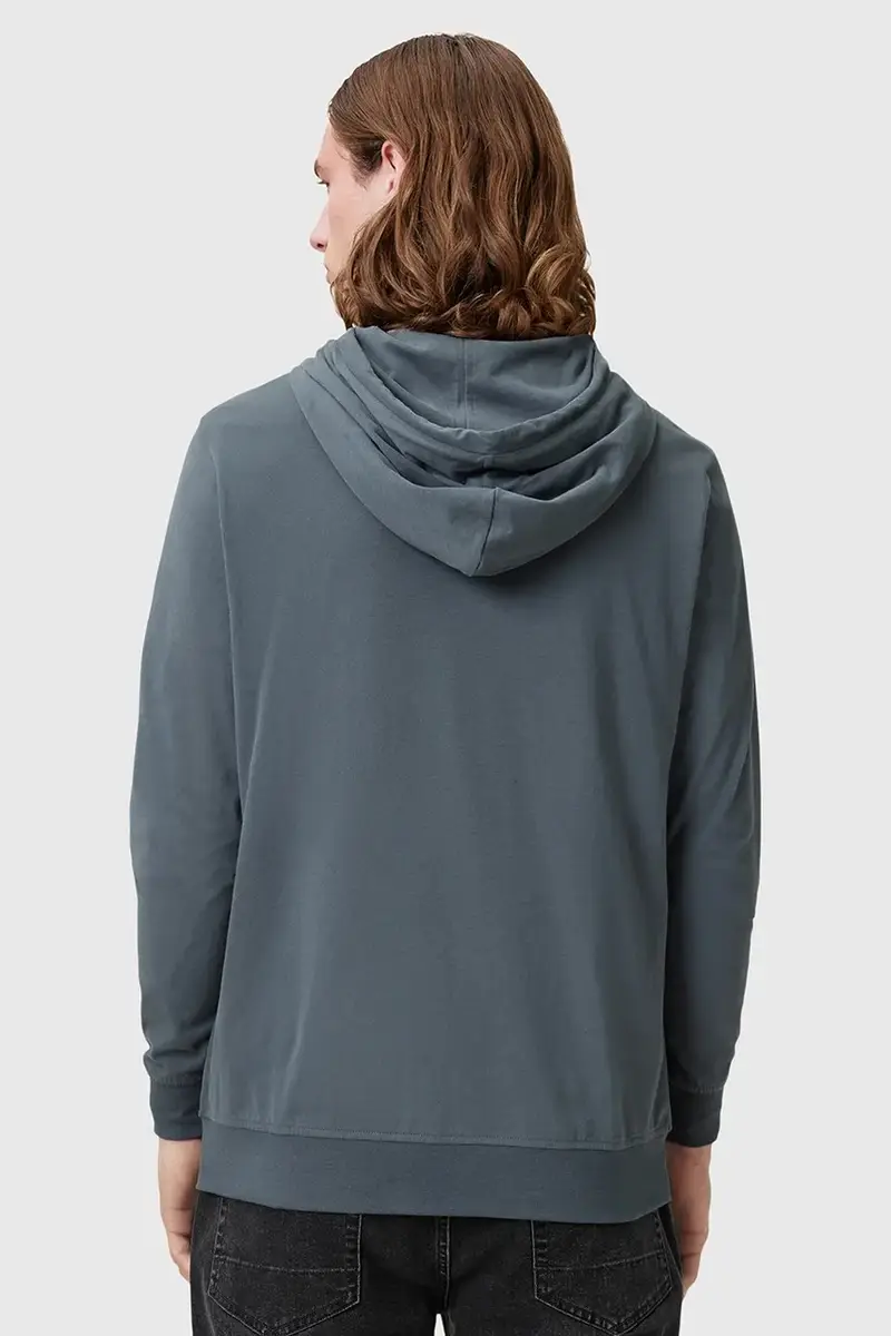 felpa in cotone BRACE uomo colore blu con cappuccio M032JB miniatura 3