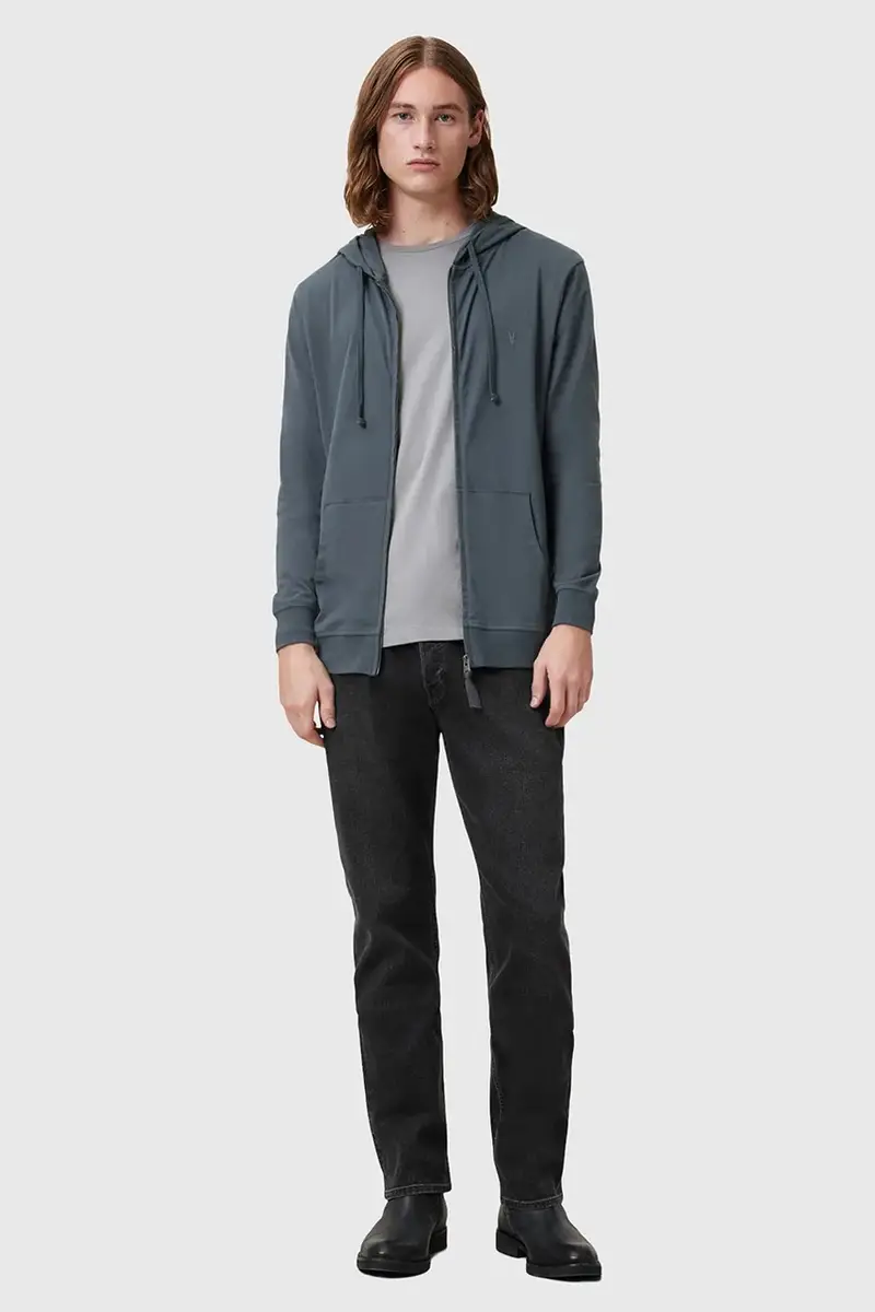 felpa in cotone BRACE uomo colore blu con cappuccio M032JB miniatura 4