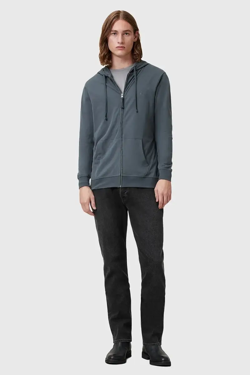 felpa in cotone BRACE uomo colore blu con cappuccio M032JB miniatura 5