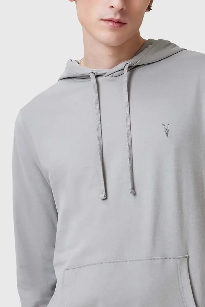 felpa in cotone BRACE uomo colore grigio con cappuccio M034JB miniatura 2