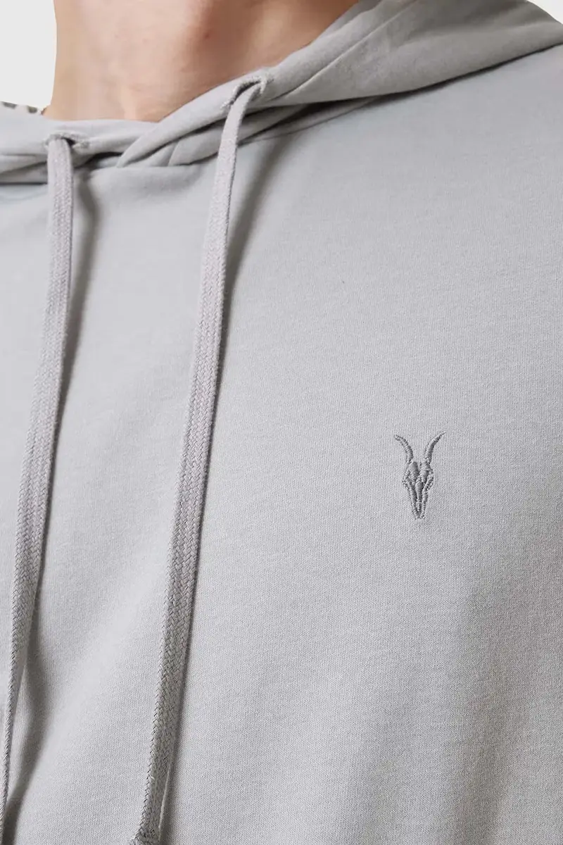 felpa in cotone BRACE uomo colore grigio con cappuccio M034JB miniatura 3