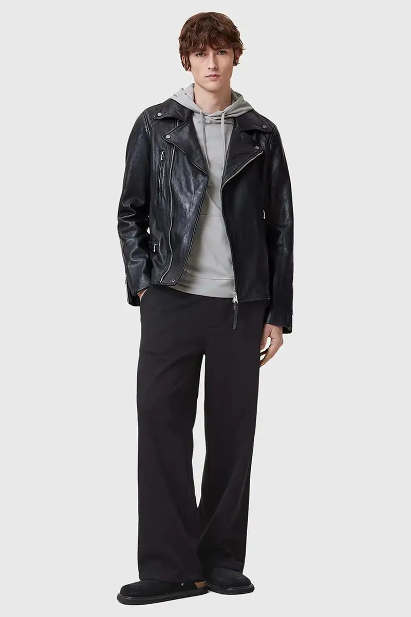 felpa in cotone BRACE uomo colore grigio con cappuccio M034JB miniatura 5