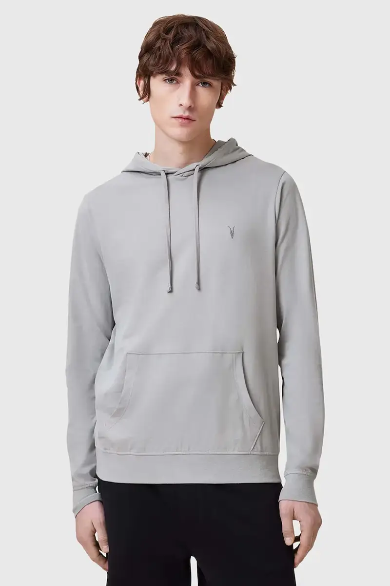 felpa in cotone BRACE uomo colore grigio con cappuccio M034JB