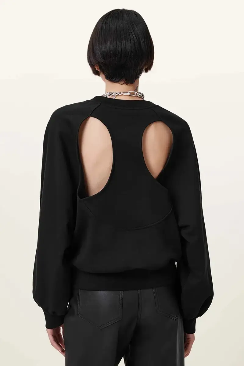 felpa in cotone KIARA CYGNET donna colore nero W156JC miniatura 2