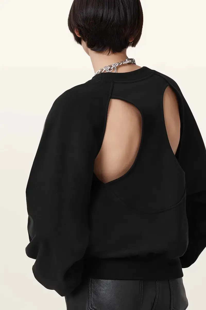 felpa in cotone KIARA CYGNET donna colore nero W156JC miniatura 3