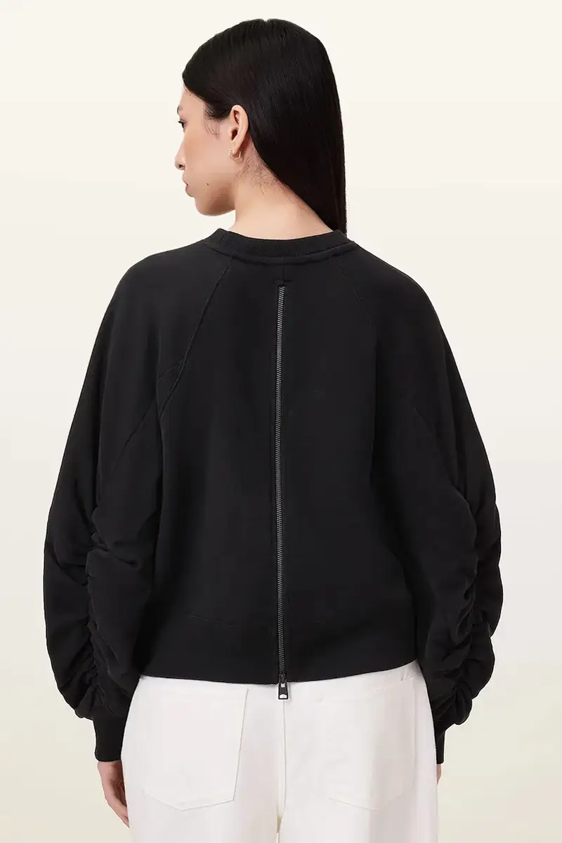 felpa in cotone METALLO DANA donna colore nero W040JC miniatura 2