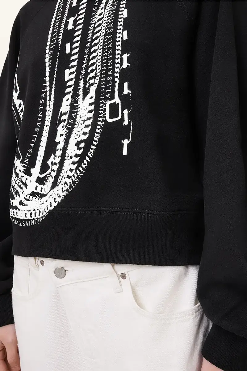 felpa in cotone METALLO DANA donna colore nero W040JC miniatura 4