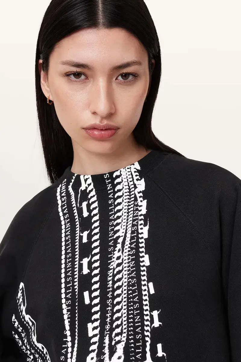 felpa in cotone METALLO DANA donna colore nero W040JC miniatura 5