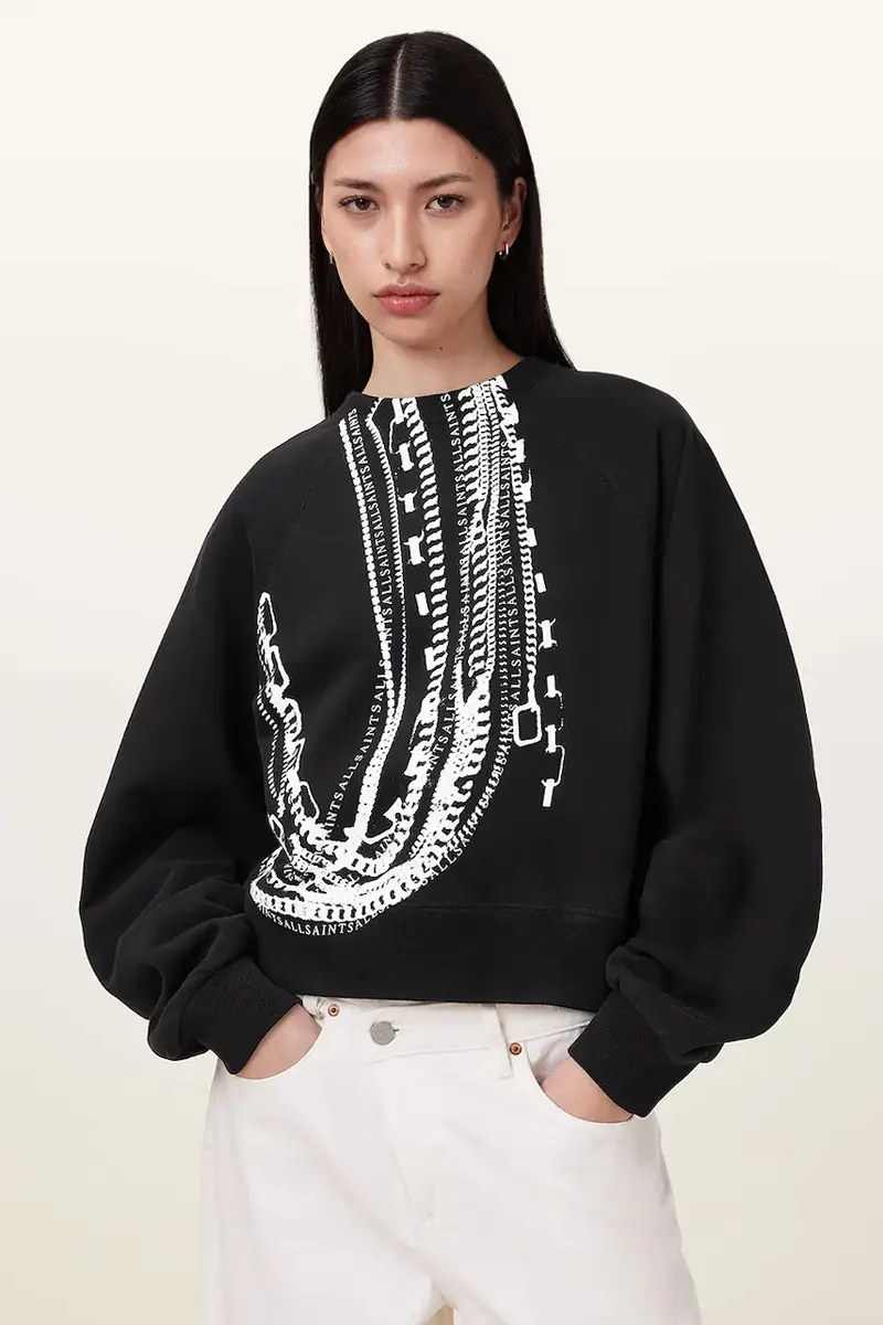 felpa in cotone METALLO DANA donna colore nero W040JC