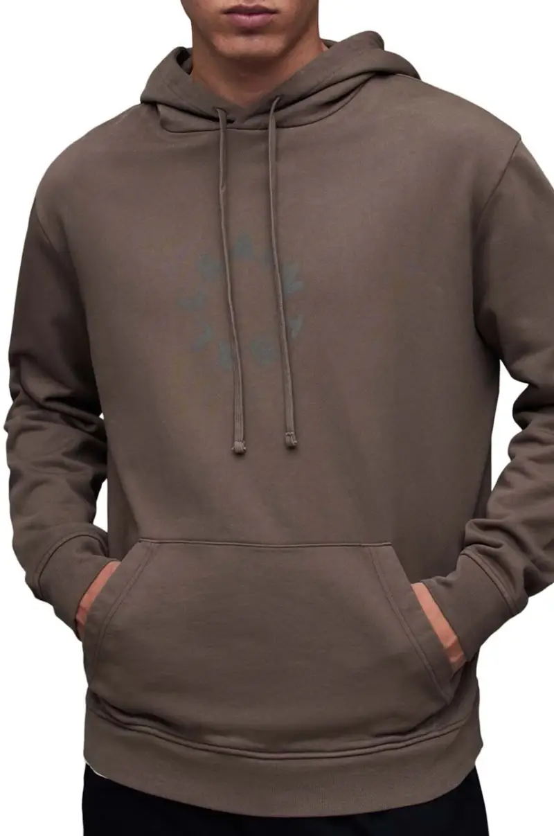 felpa in cotone MG079Z TIERRA OTH HOODY uomo con cappuccio Marrone