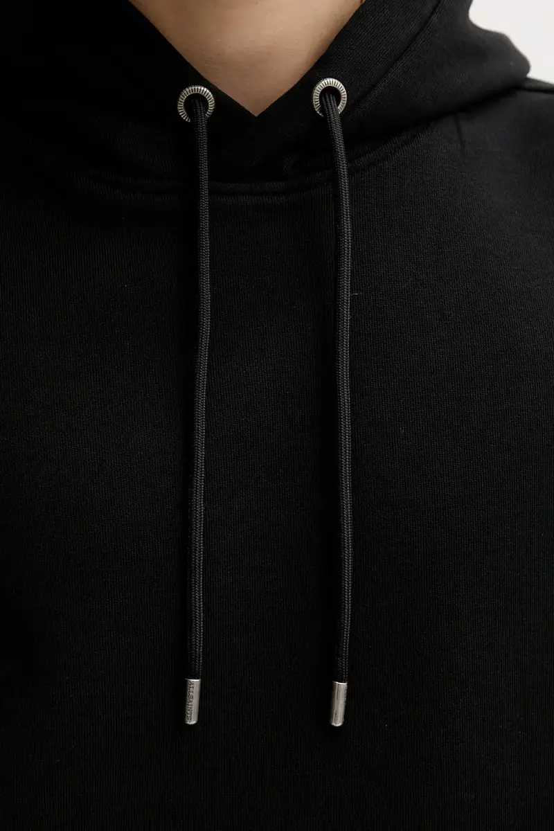 felpa in cotone MILO uomo colore nero con cappuccio M009ND miniatura 5