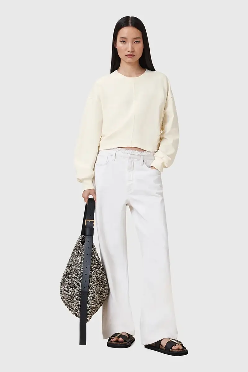 felpa in cotone MIRA donna colore beige W214JC miniatura 4