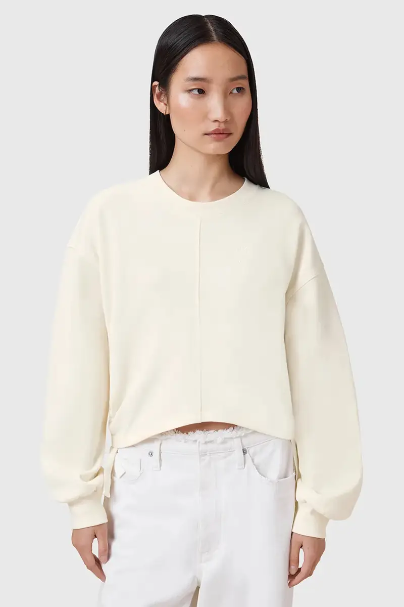 felpa in cotone MIRA donna colore beige W214JC