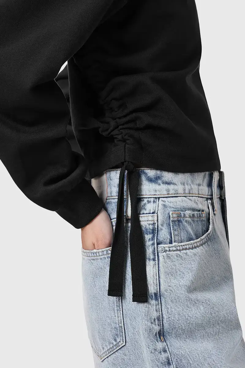 felpa in cotone MIRA donna colore nero W214JC miniatura 3