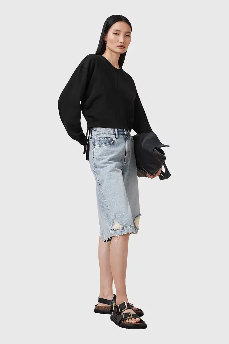 felpa in cotone MIRA donna colore nero W214JC miniatura 4