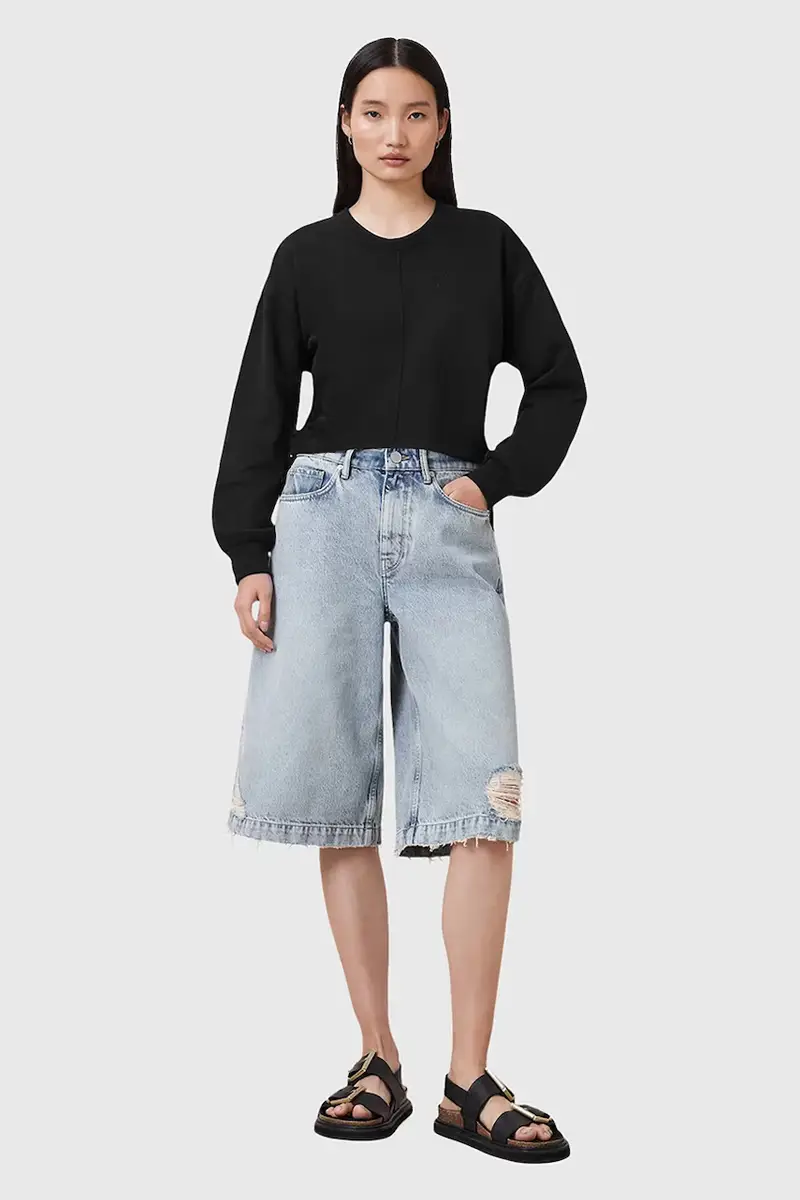 felpa in cotone MIRA donna colore nero W214JC miniatura 5