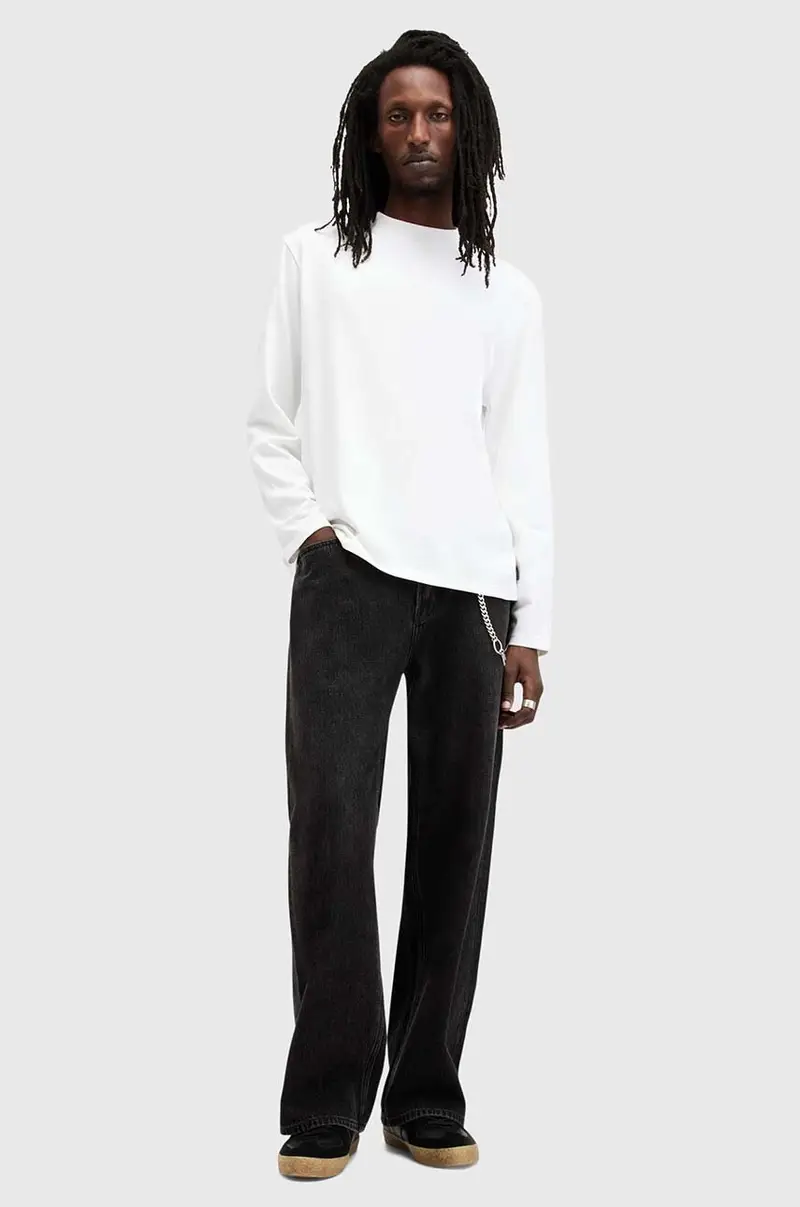 felpa in cotone NERO uomo colore bianco M038JB miniatura 5