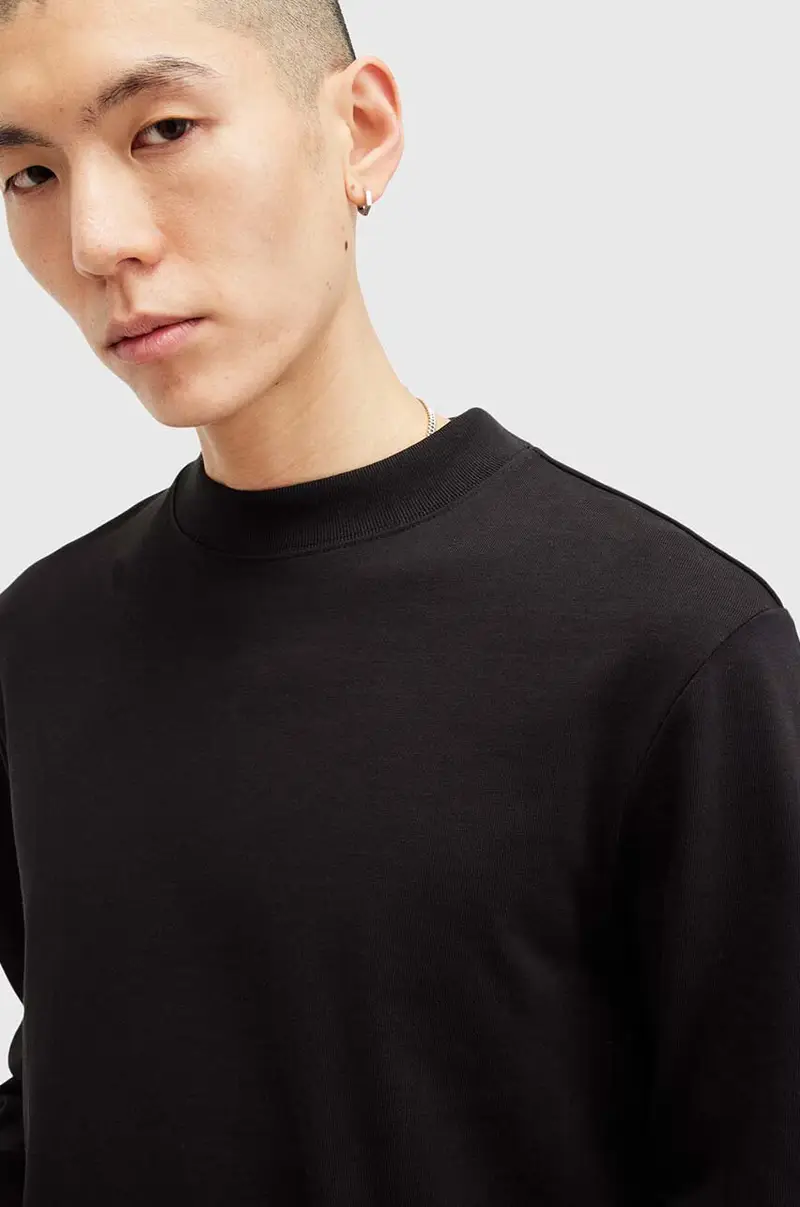 felpa in cotone NERO uomo colore nero M038JB miniatura 2