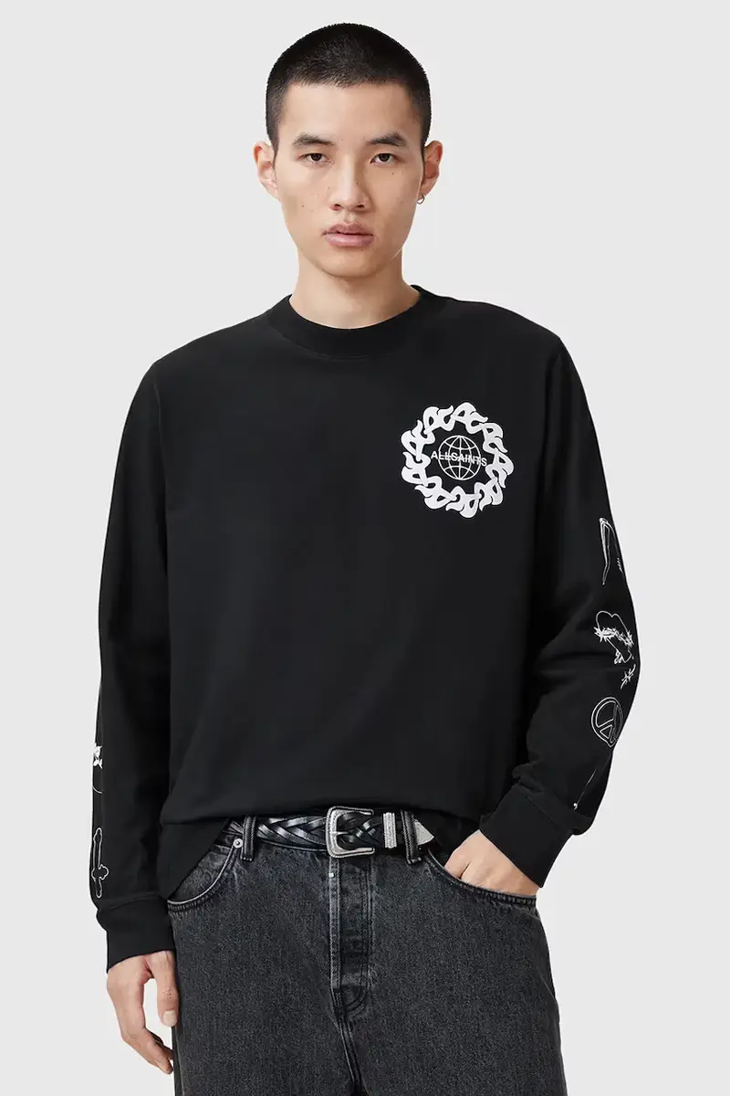 felpa in cotone ORBITAL uomo colore nero M021PC miniatura 2