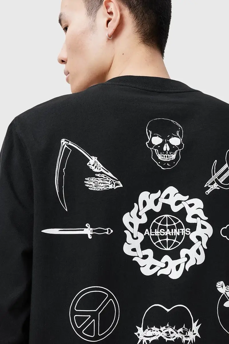 felpa in cotone ORBITAL uomo colore nero M021PC miniatura 4