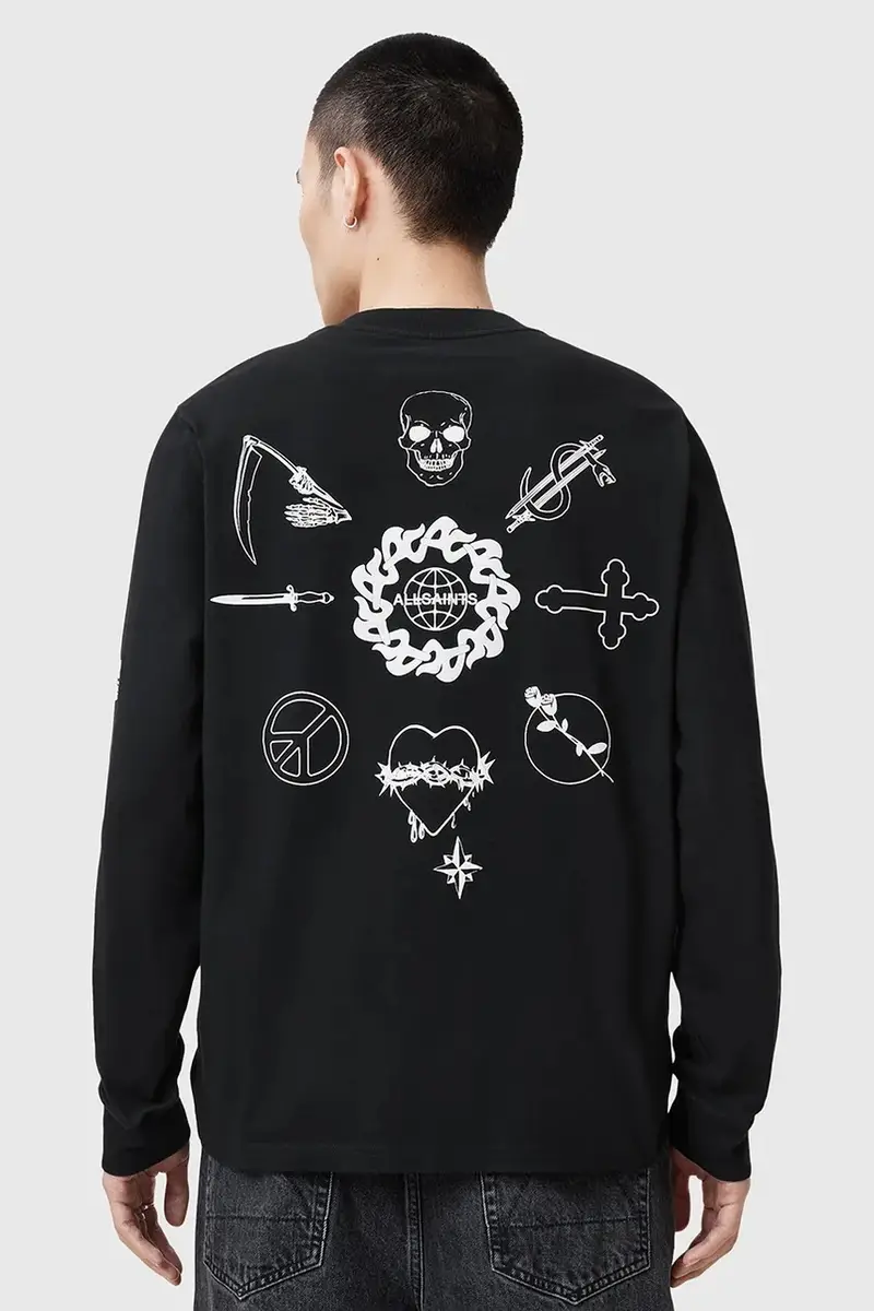 felpa in cotone ORBITAL uomo colore nero M021PC miniatura 5