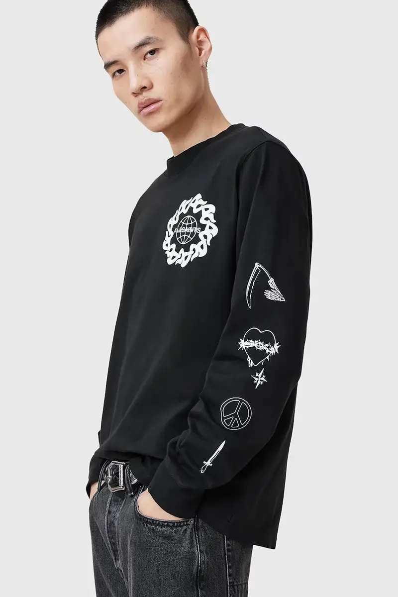 felpa in cotone ORBITAL uomo colore nero M021PC