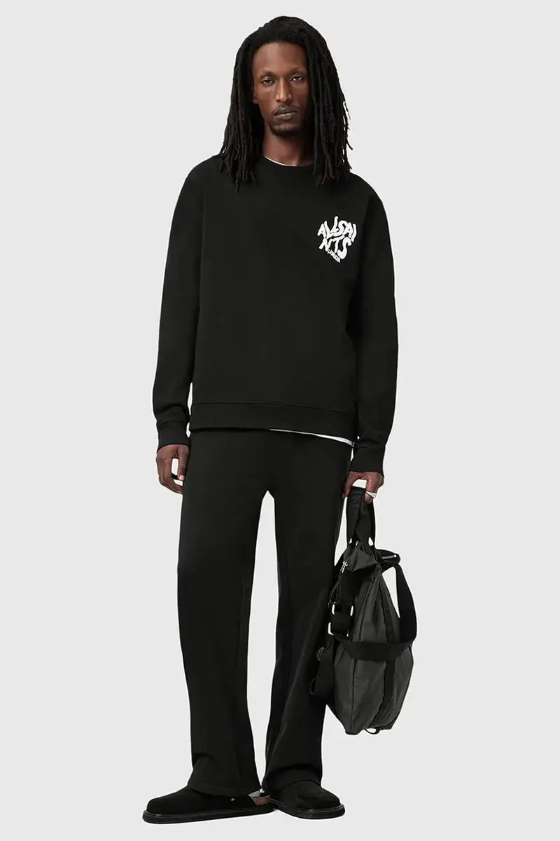 felpa in cotone ORLANDO uomo colore nero M056NB miniatura 5