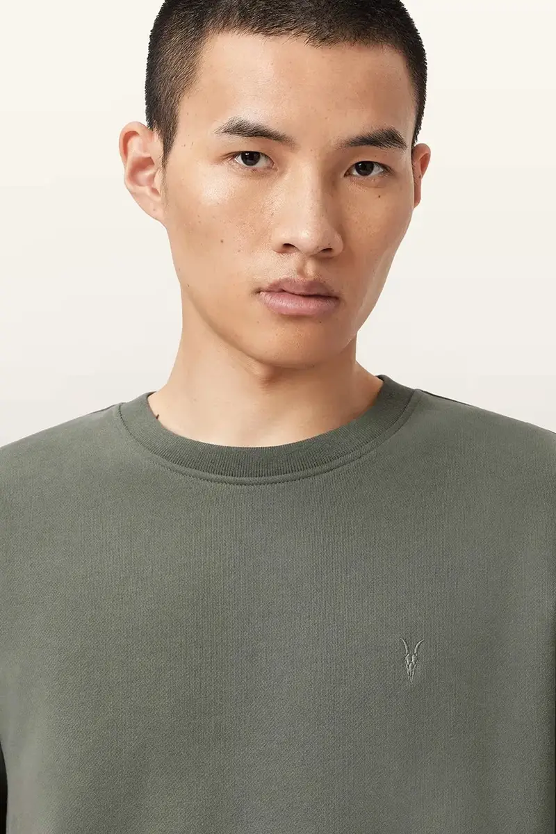 felpa in cotone RAVEN CREW uomo colore beige M037NB Verde miniatura 2