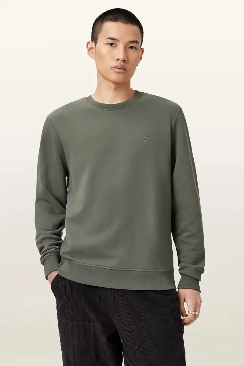 felpa in cotone RAVEN CREW uomo colore beige M037NB Verde