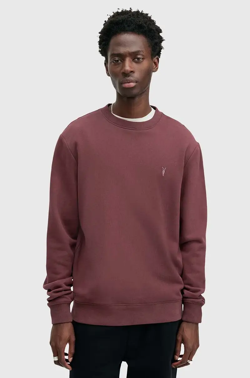 felpa in cotone RAVEN CREW uomo colore granata M037NB