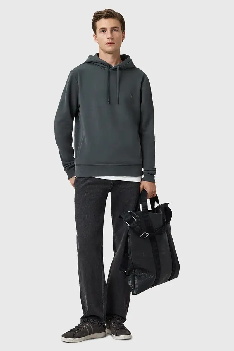 felpa in cotone RAVEN OTH HOODY uomo colore blu con cappuccio M003NZ Grigio miniatura 4