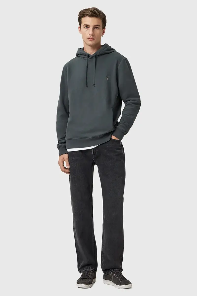 felpa in cotone RAVEN OTH HOODY uomo colore blu con cappuccio M003NZ Grigio miniatura 5