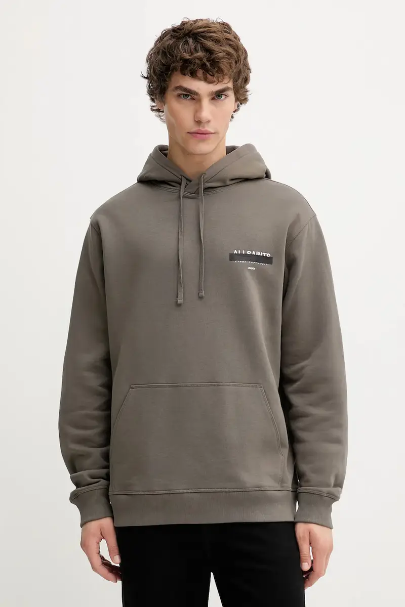 felpa in cotone REDACT uomo colore nero con cappuccio M001NC Verde